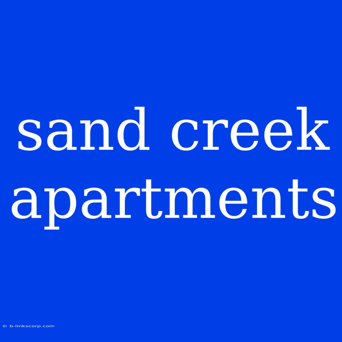 Sand Creek Apartments