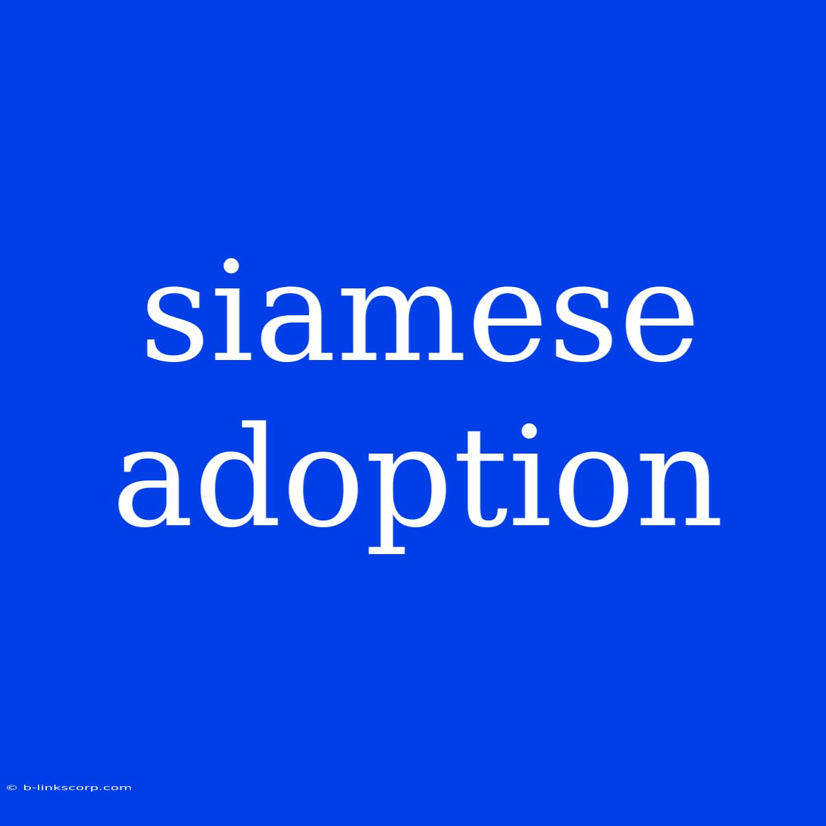 Siamese Adoption