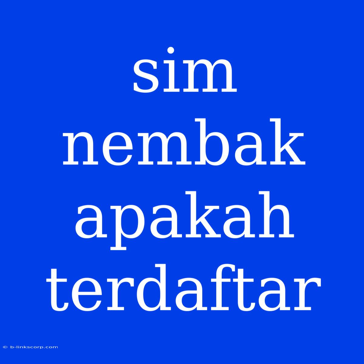 Sim Nembak Apakah Terdaftar