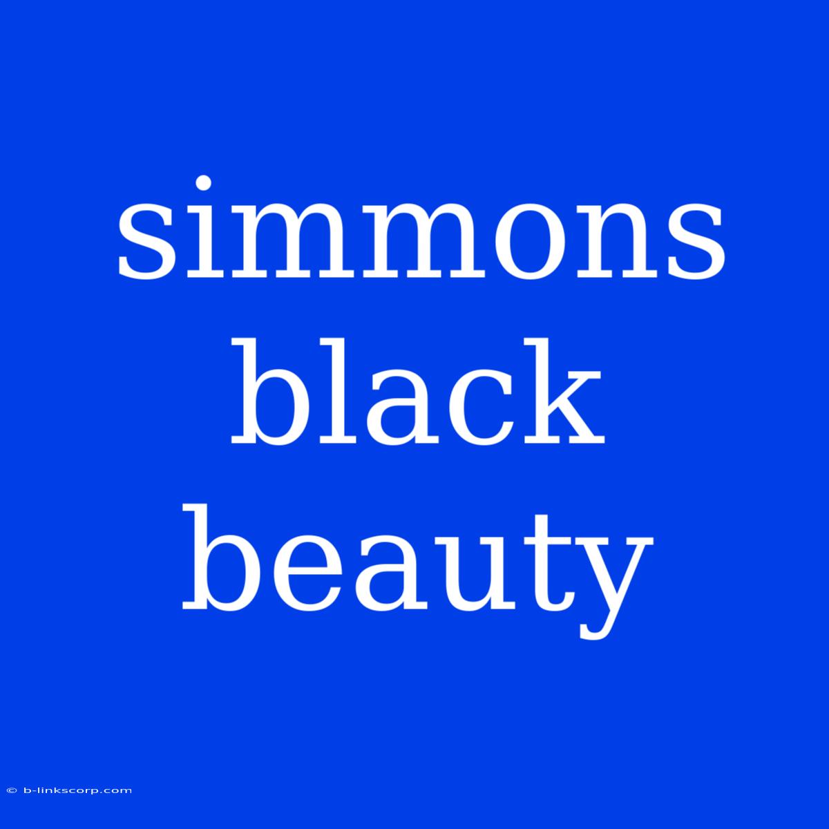 Simmons Black Beauty