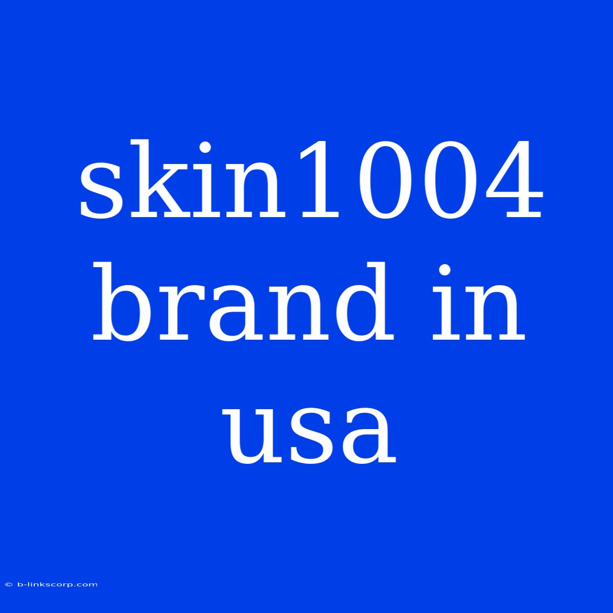 Skin1004 Brand In Usa