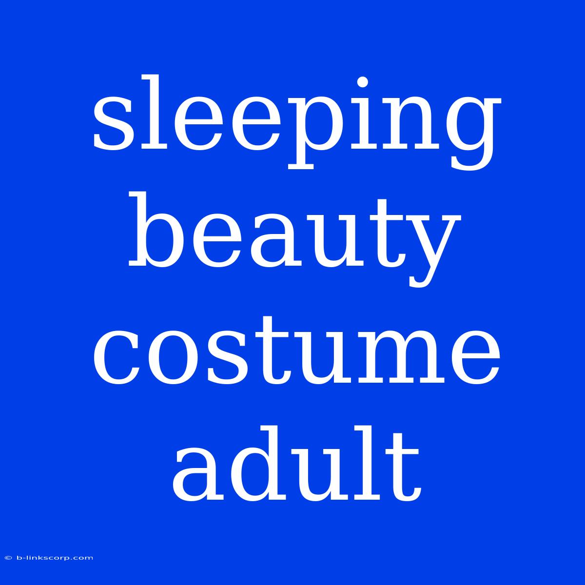 Sleeping Beauty Costume Adult