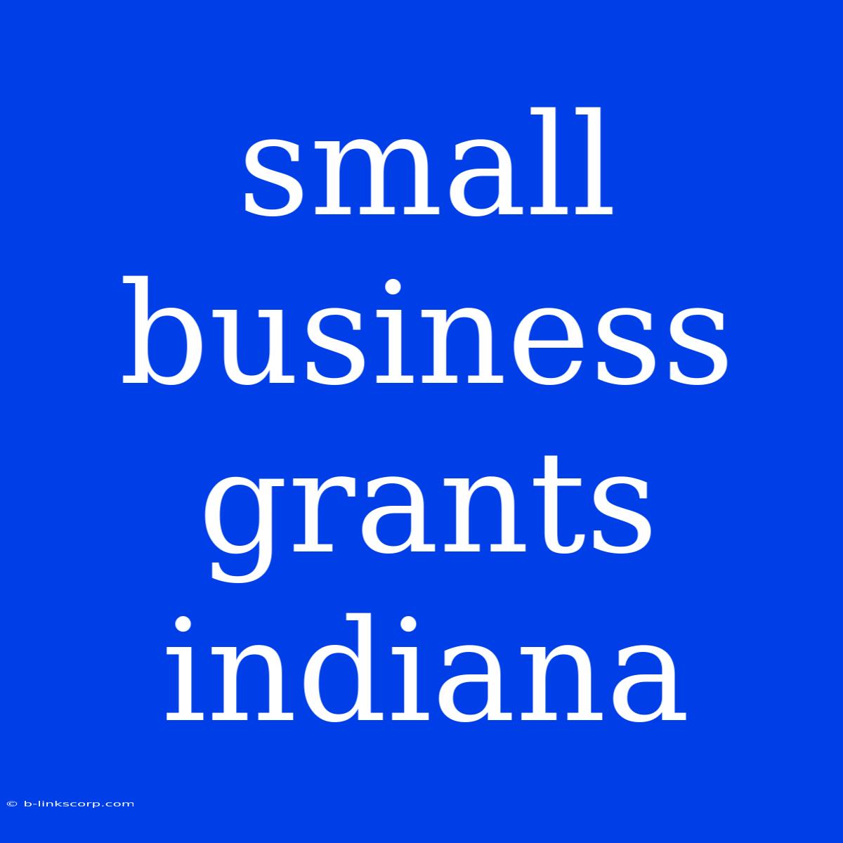 Small Business Grants Indiana