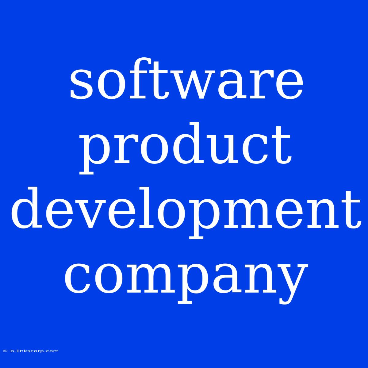 Software Product Development Company