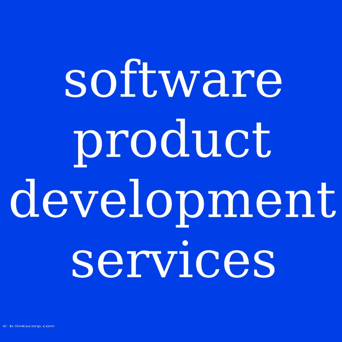 Software Product Development Services