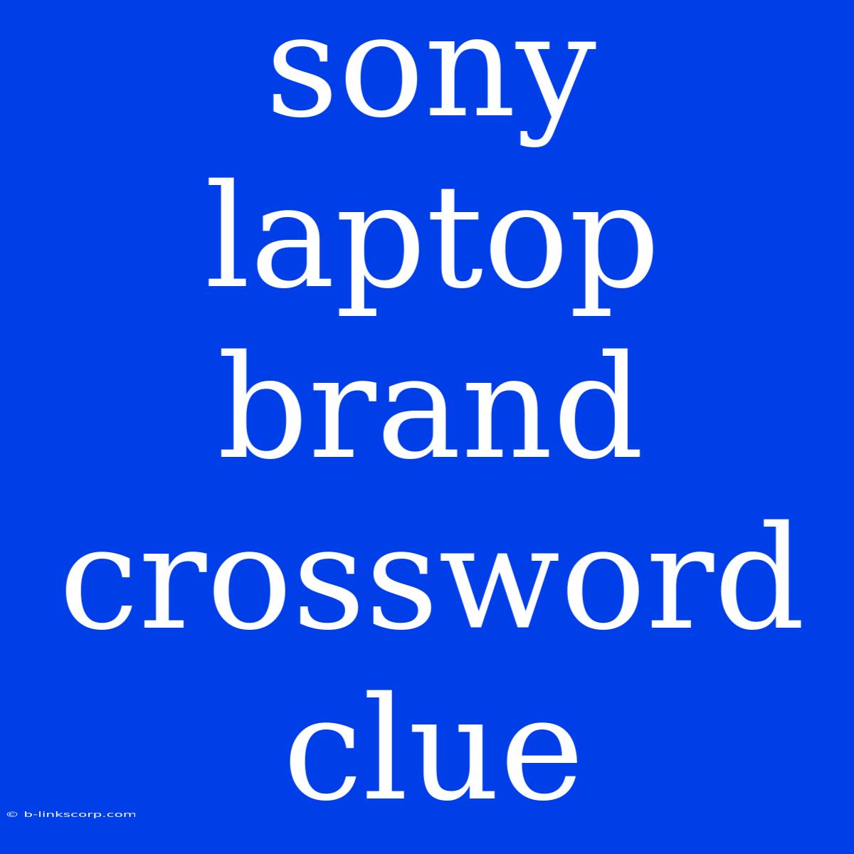 Sony Laptop Brand Crossword Clue