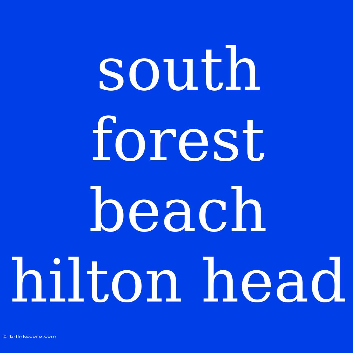 South Forest Beach Hilton Head