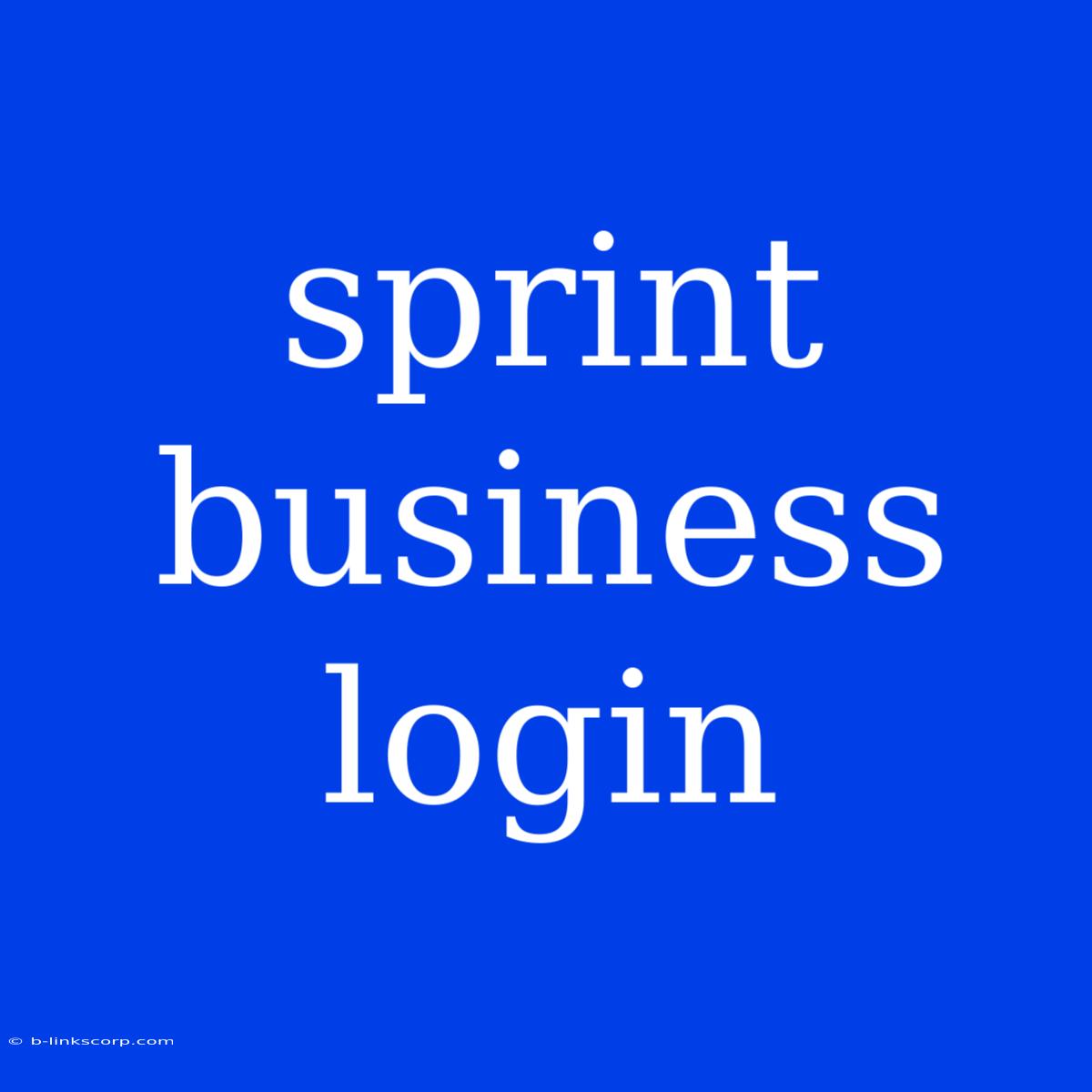 Sprint Business Login