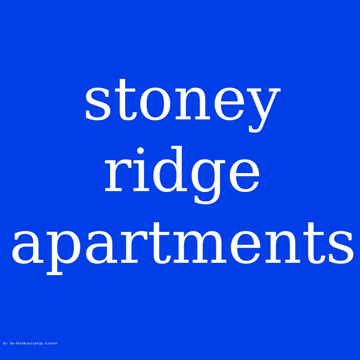 Stoney Ridge Apartments