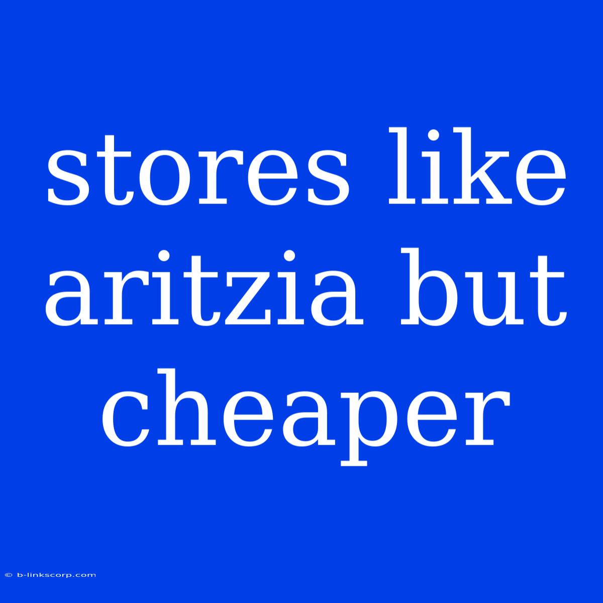 Stores Like Aritzia But Cheaper