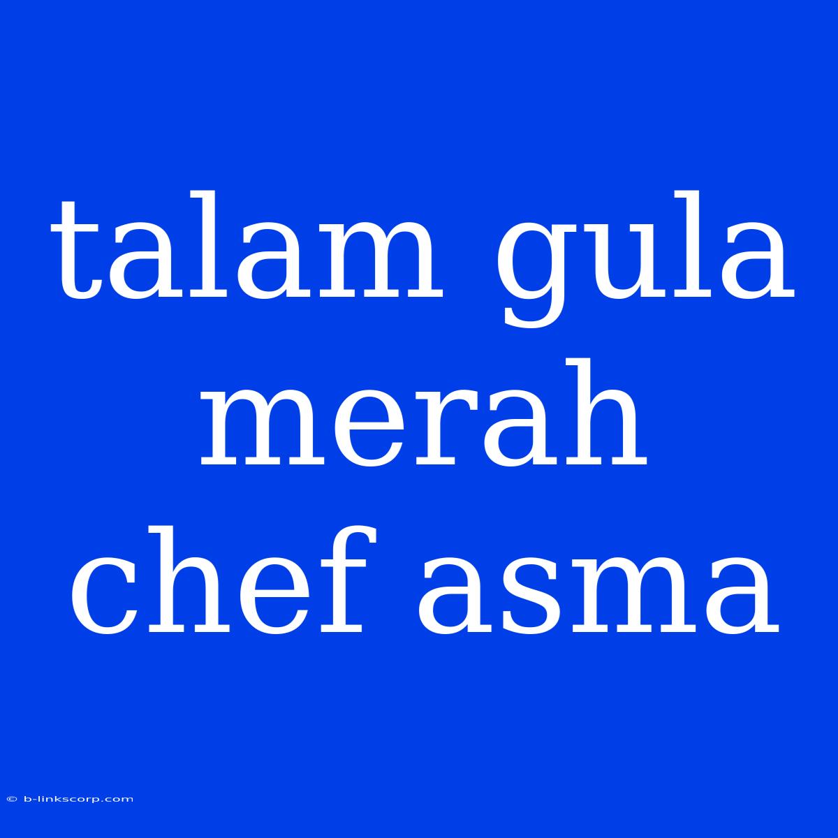 Talam Gula Merah Chef Asma