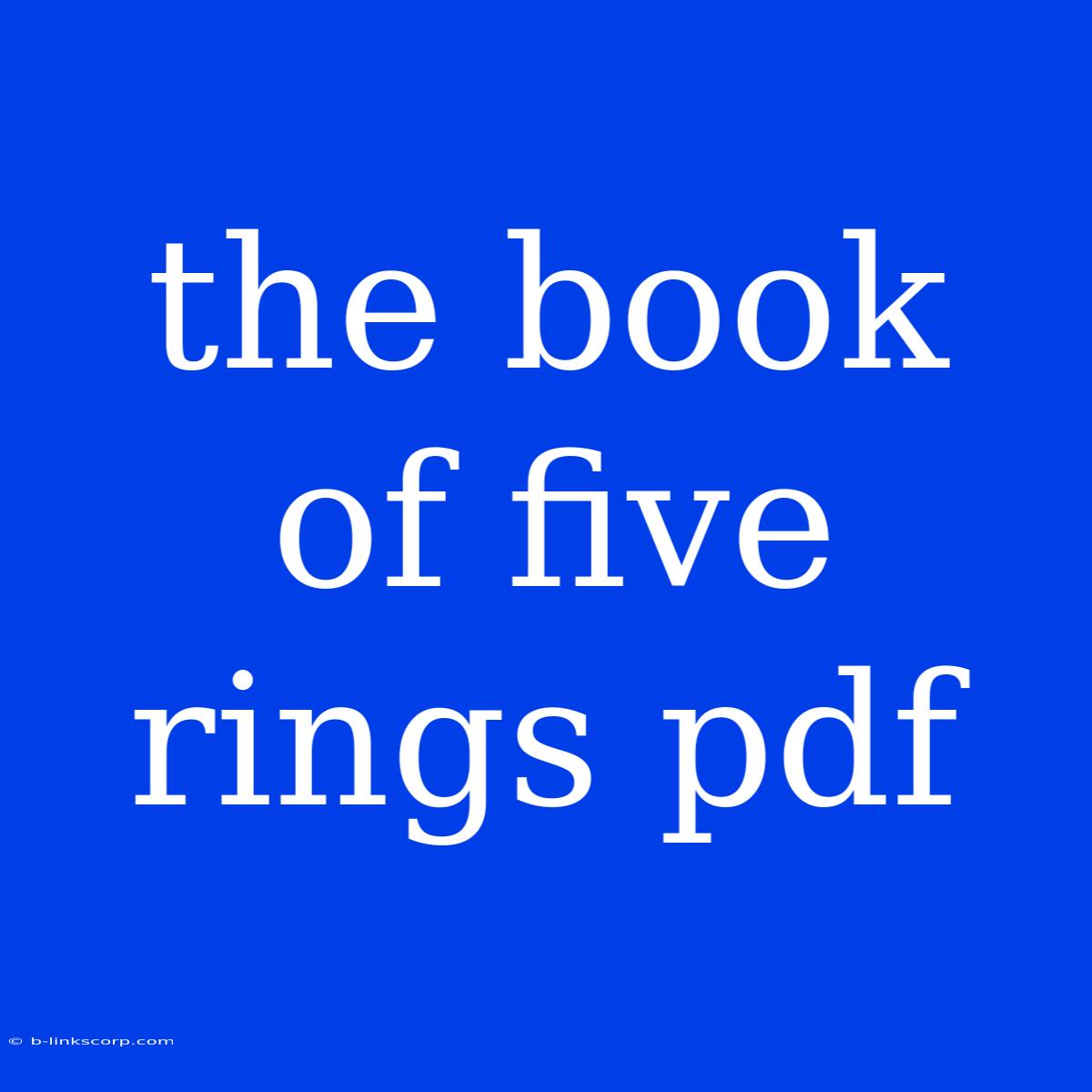 The Book Of Five Rings Pdf