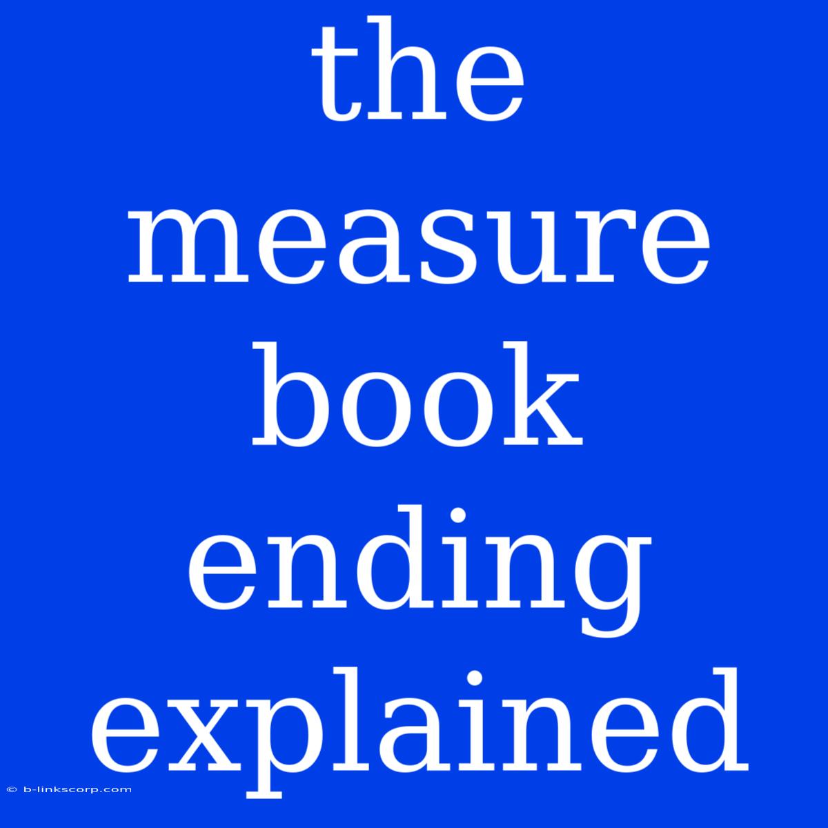 The Measure Book Ending Explained