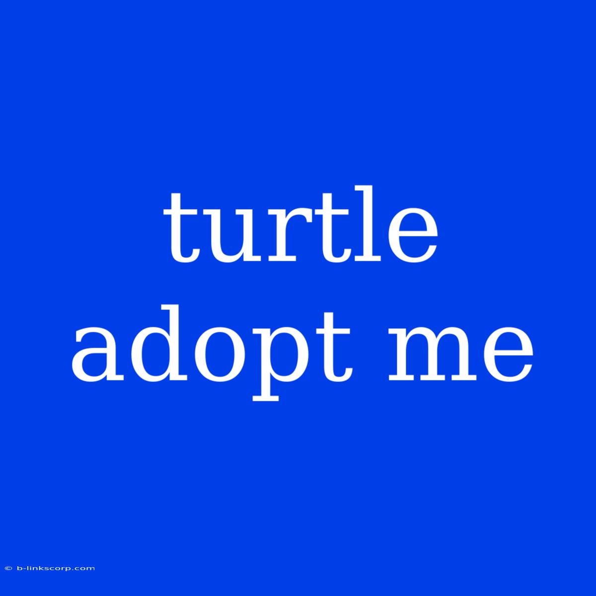 Turtle Adopt Me