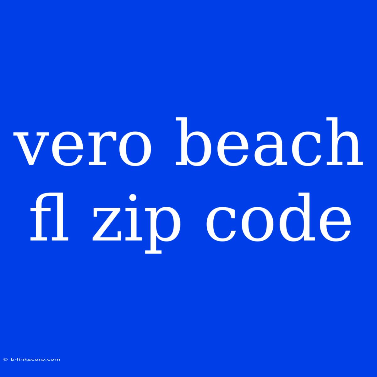 Vero Beach Fl Zip Code