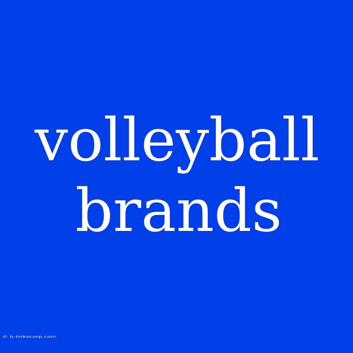 Volleyball Brands