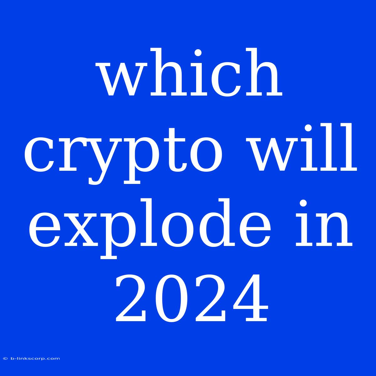 Which Crypto Will Explode In 2024