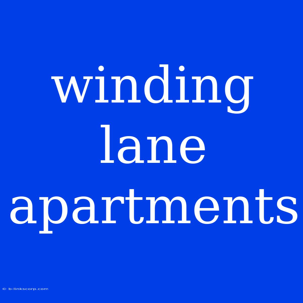 Winding Lane Apartments